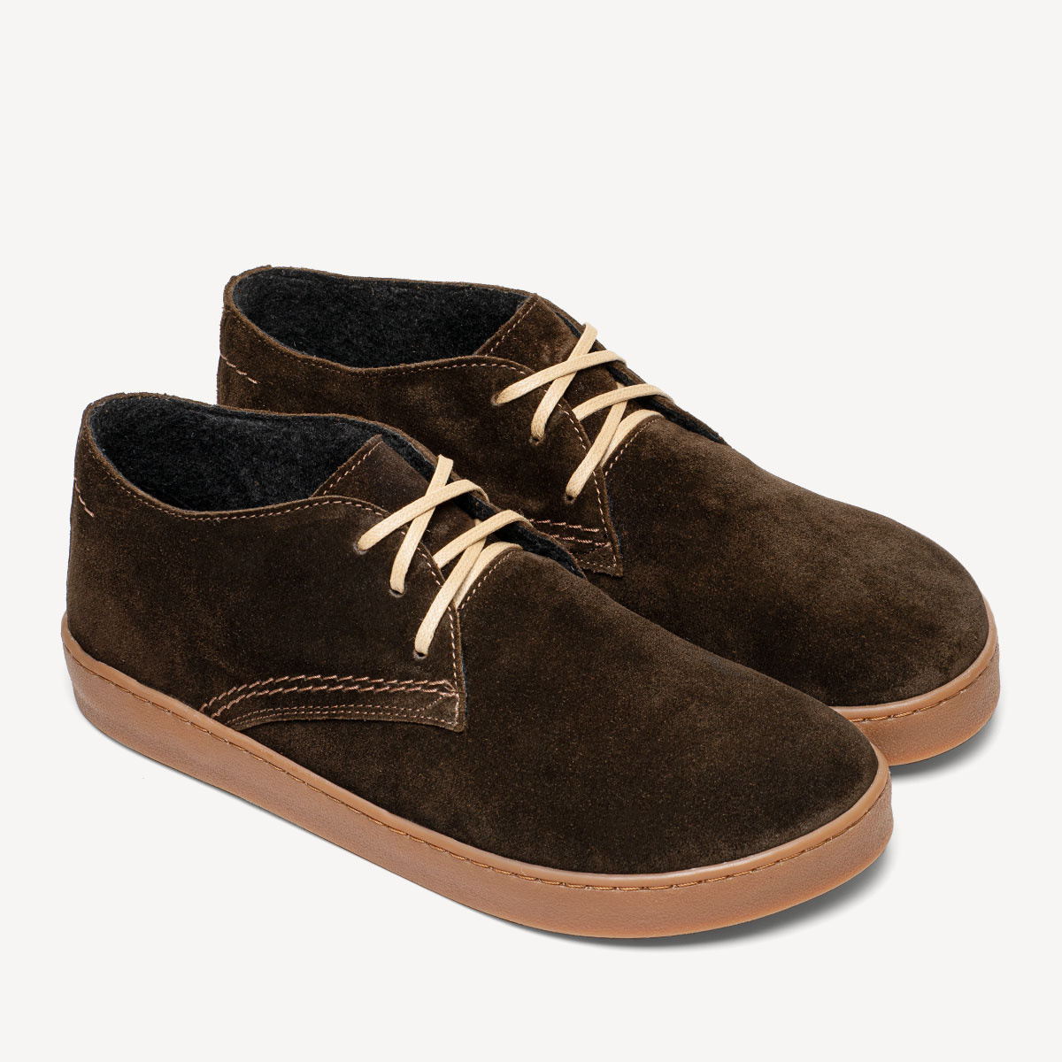 Skórzane zimowe trzewiki barefoot Sean brązowe