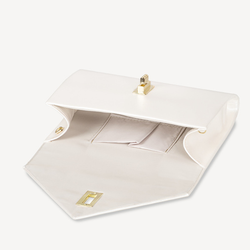 Ślubna perłowa elegancka kopertówka Tiffany ivory