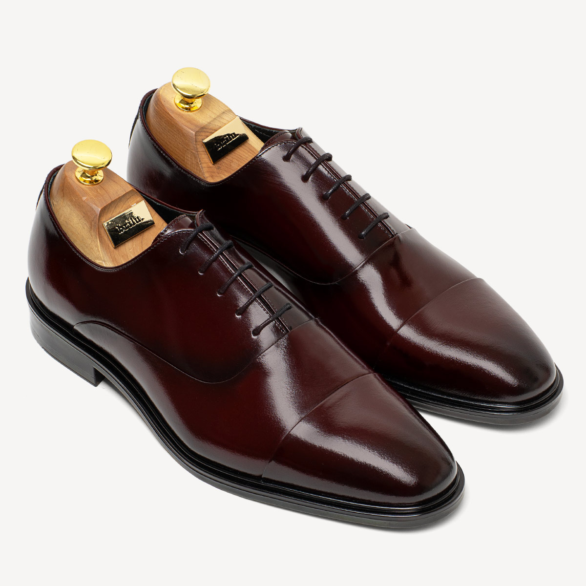 Męskie buty wizytowe ze skóry naturalnej Stefano bordowe