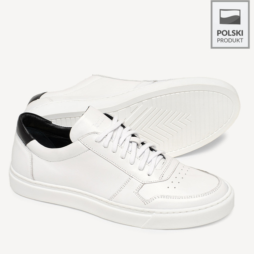 Skórzane sneakersy męskie Jayden białe