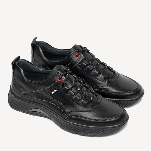 Skórzane sportowe męskie półbuty Diego czarne