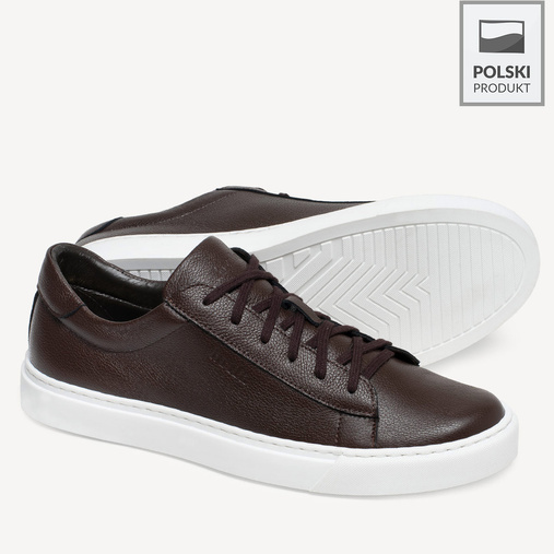 Skórzane sneakersy męskie Zack brązowe
