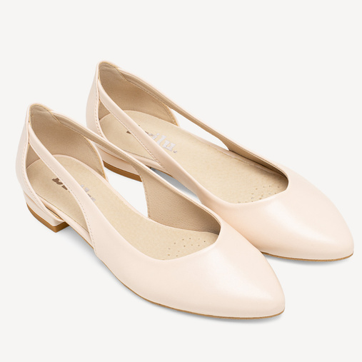 Ślubne balerinki z wycięciami Amala ecru