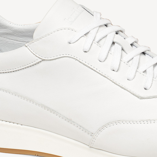 Skórzane sneakersy męskie Davis białe