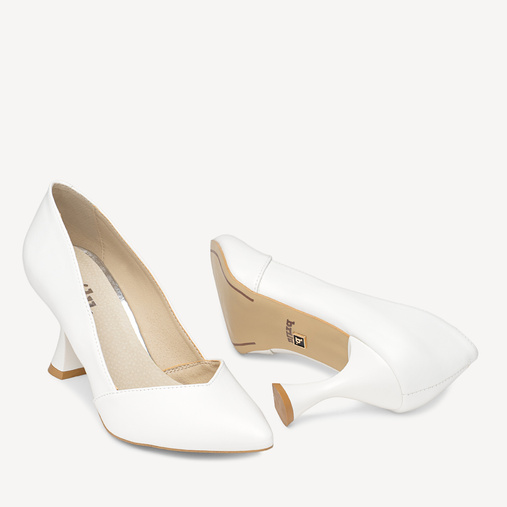 Ślubne klasyczne szpilki Marilla białe