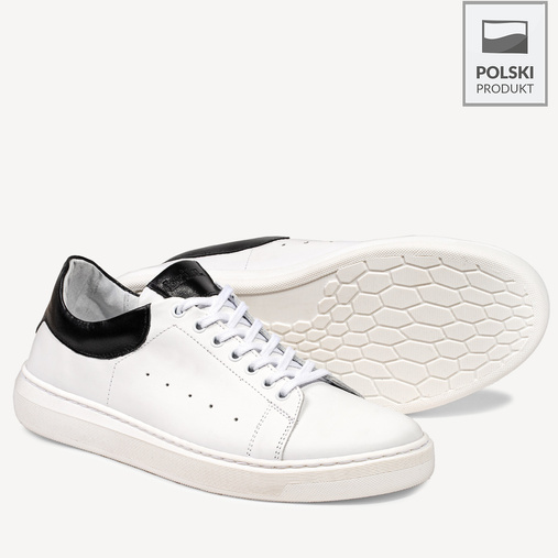 Męskie skórzane sneakersy trampki Drake białe