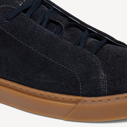 Męskie skórzane zamszowe sneakersy Edison granatowe