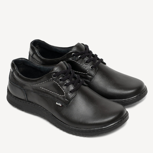 Skórzane casualowe męskie półbuty Cameron czarne