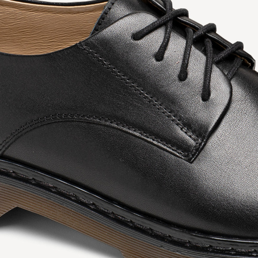 Skórzane glany półbuty damskie Silessia czarne