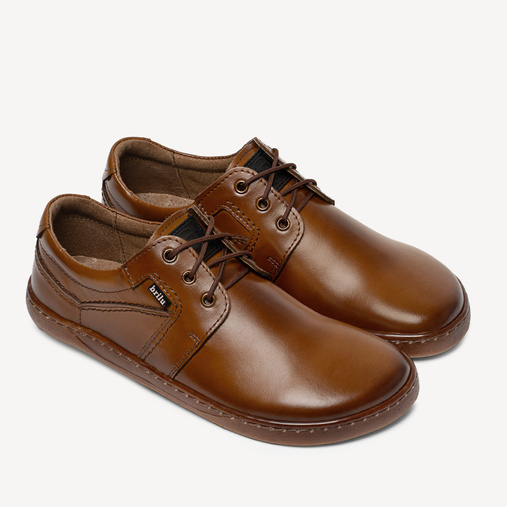 Skórzane licowe buty męskie barefoot Marvin brązowe