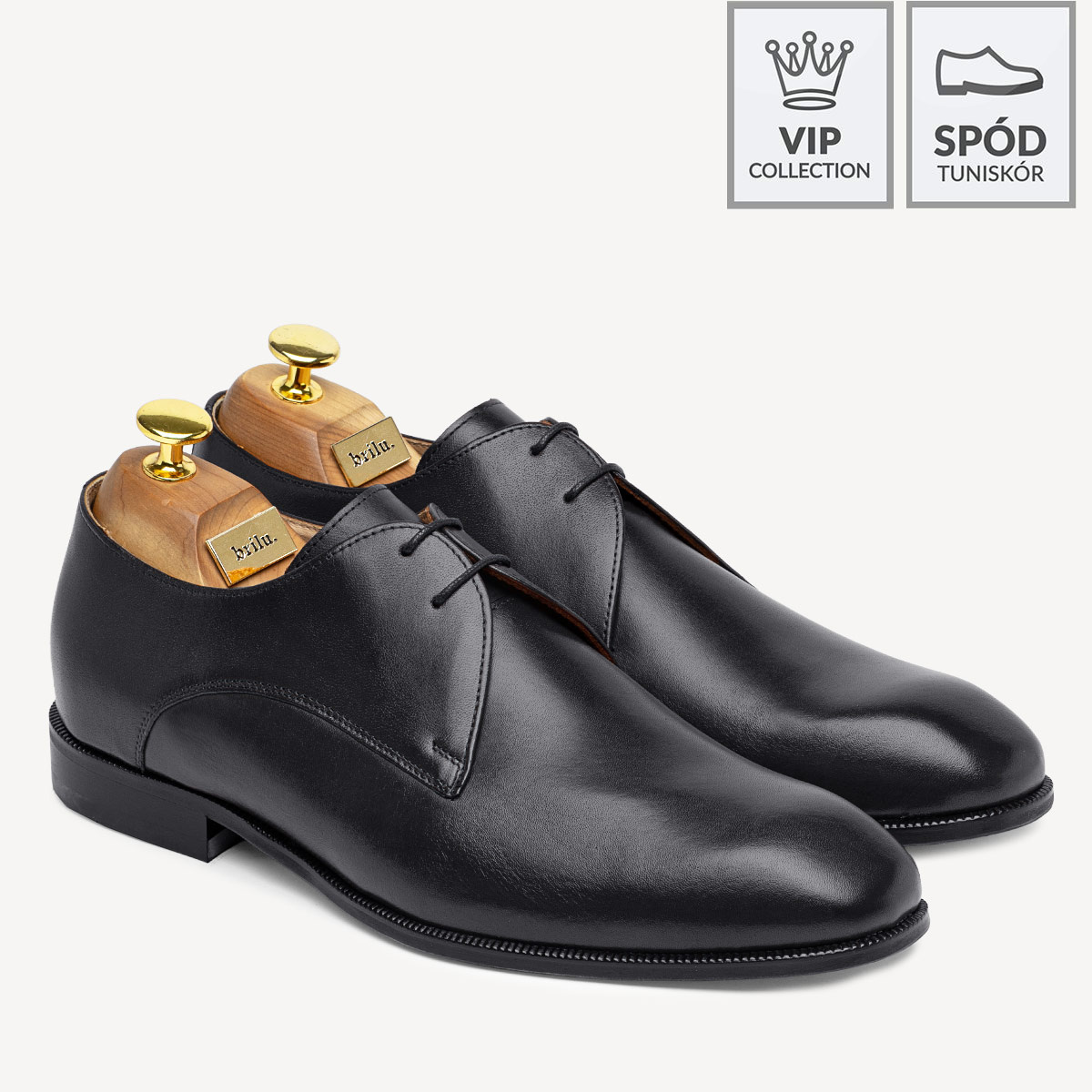 Skórzane buty wizytowe Marcel czarne