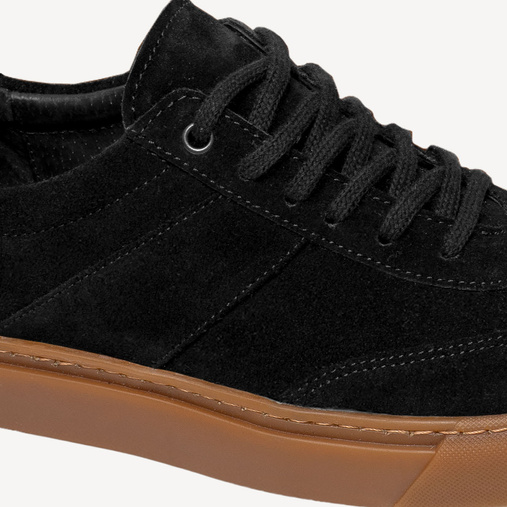 Męskie skórzane zamszowe trampki Jasper czarne