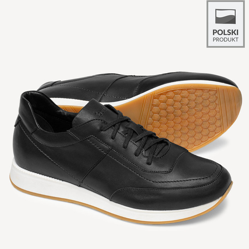 Skórzane sneakersy męskie Ryder czarne