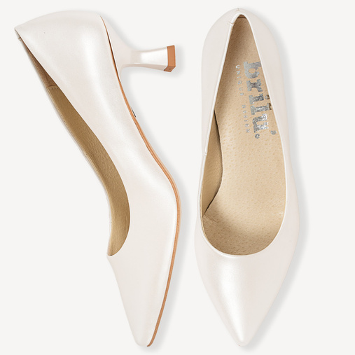 Ślubne perłowe klasyczne szpilki Zoya ivory