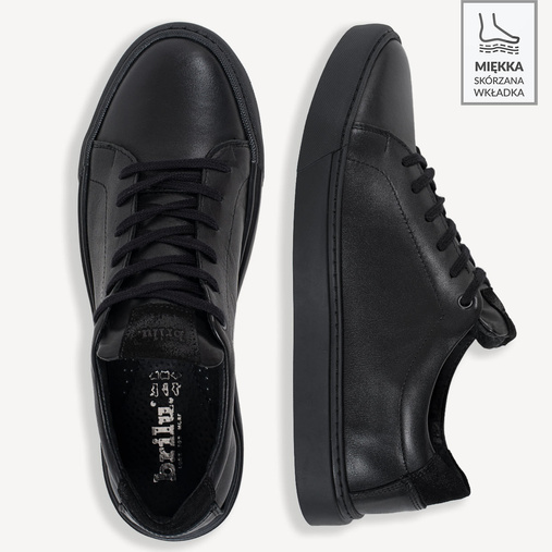 Skórzane sneakersy męskie Dean czarne