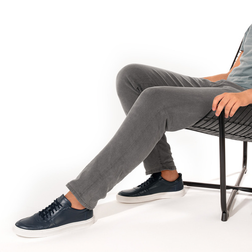 Skórzane sneakersy męskie Jayden granatowe