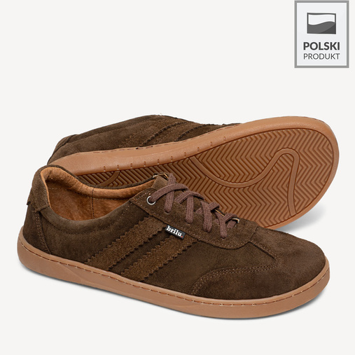 Skórzane minimalistyczne sneakersy barefoot Chelsey brązowe