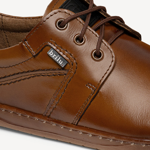 Skórzane licowe buty męskie barefoot Marvin brązowe