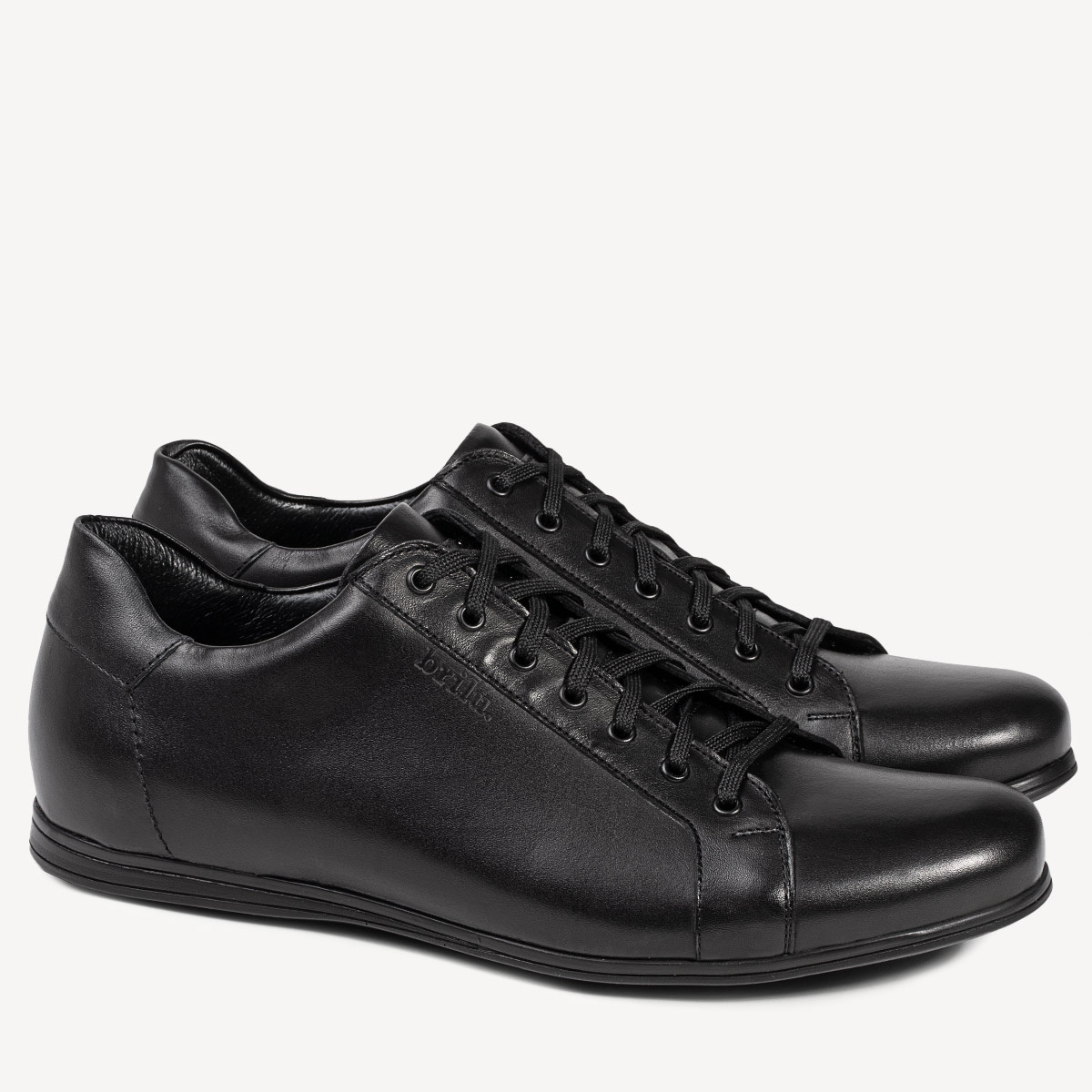 Męskie skórzane półbuty casualowe Markus czarne