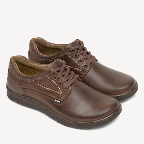 Skórzane casualowe męskie półbuty Cameron brązowe