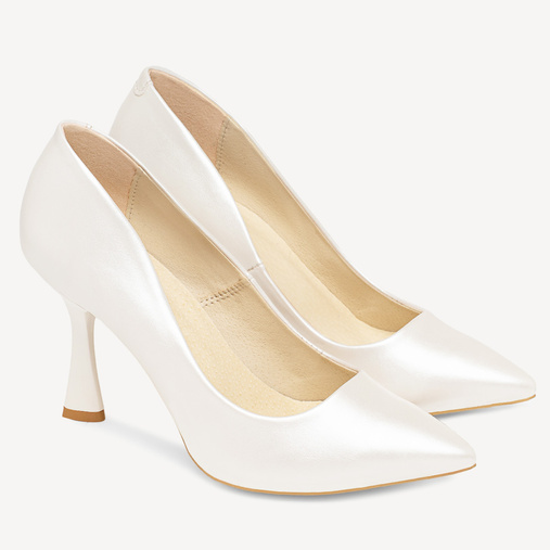 Ślubne perłowe szpilki Laura ivory