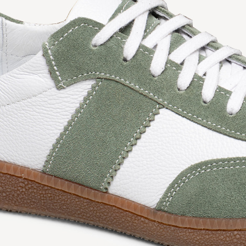 Skórzane sneakersy damskie Sailor biało-zielone