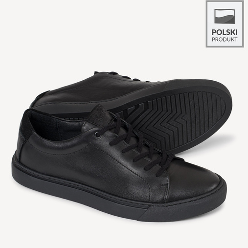 Skórzane sneakersy męskie Dean czarne