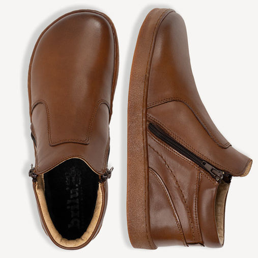 Skórzane trzewiki męskie barefoot Anders brązowe