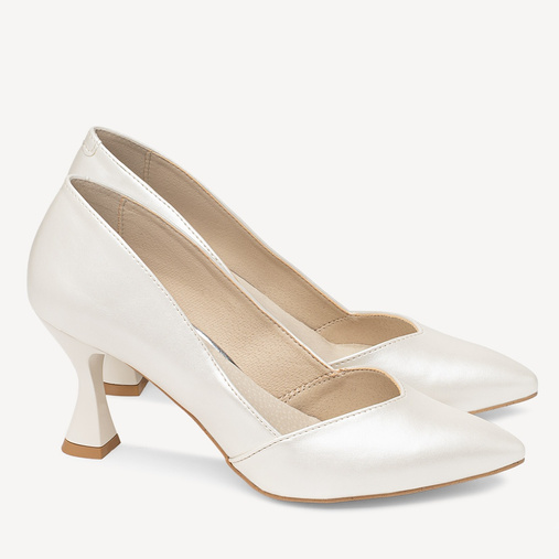 Ślubne perłowe klasyczne szpilki Marilla ivory