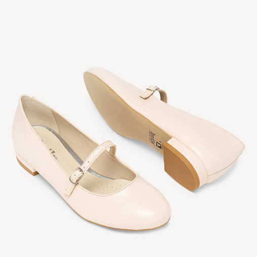 Ślubne balerinki z paskiem Eden cieliste ecru