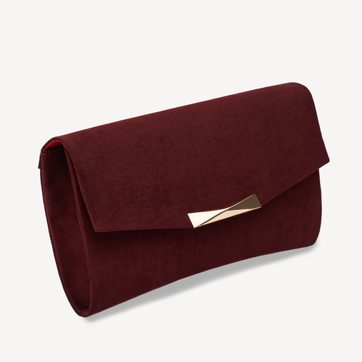 Elegancka zamszowa kopertówka Karlie bordowa