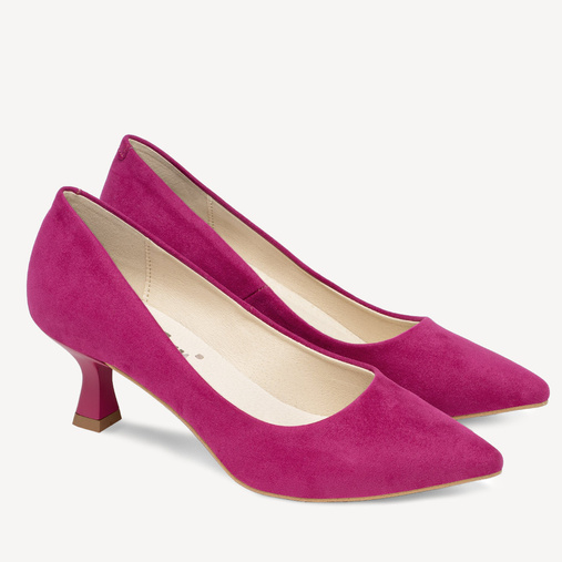 Klasyczne zamszowe szpilki Mathilde fuksja
