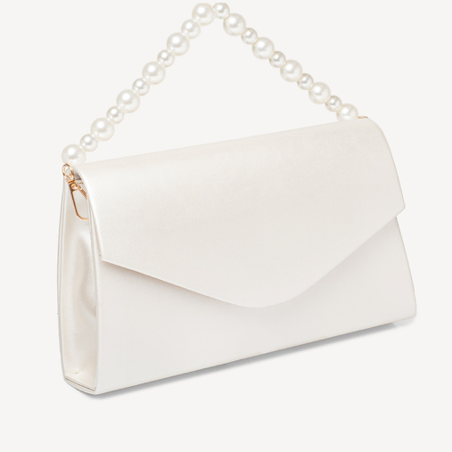 Ślubna kopertówka z perełkową rączką Nicolle ivory