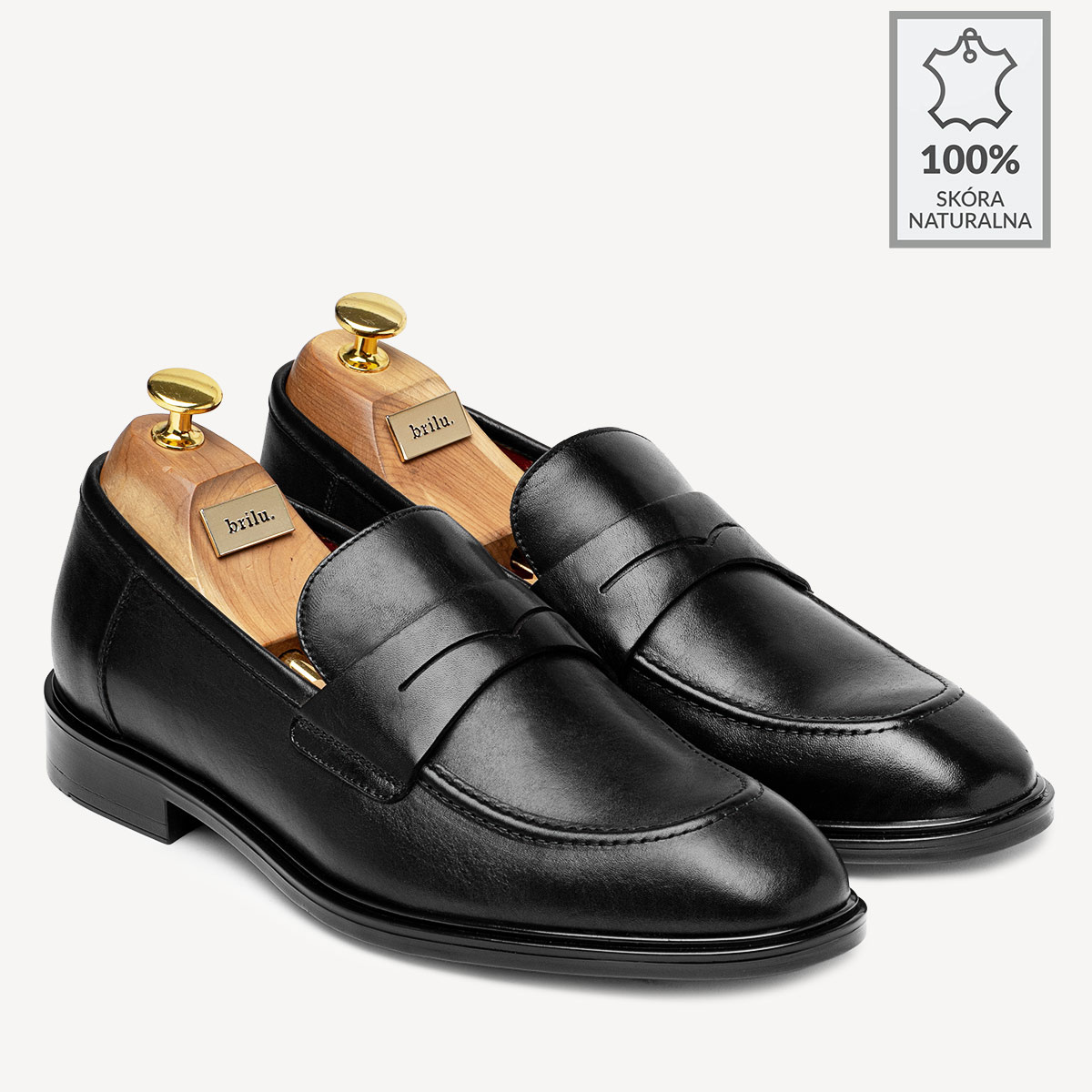 Męskie loafersy ze skóry naturalnej Matthew czarne