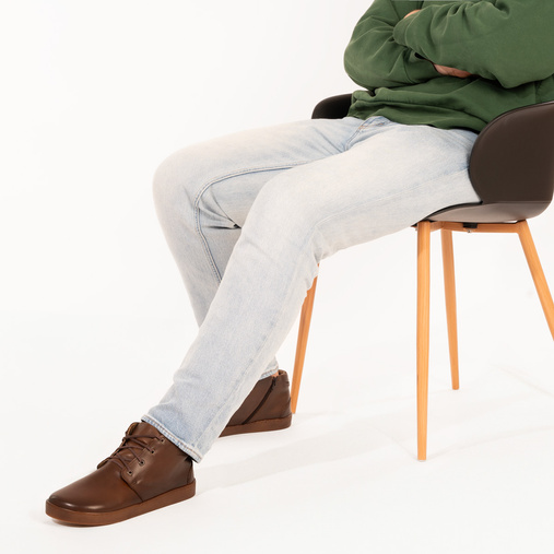 Skórzane trzewiki męskie barefoot Tyrrel brązowe