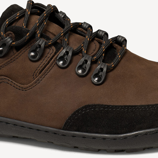 Skórzane buty męskie trekkingowe barefoot z szerokim noskiem Denver brązowe