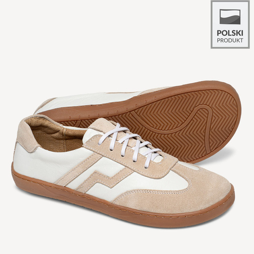 Skórzane minimalistyczne sneakersy barefoot River białe