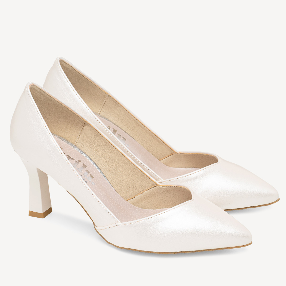 Ślubne perłowe klasyczne szpilki Lorenne ivory