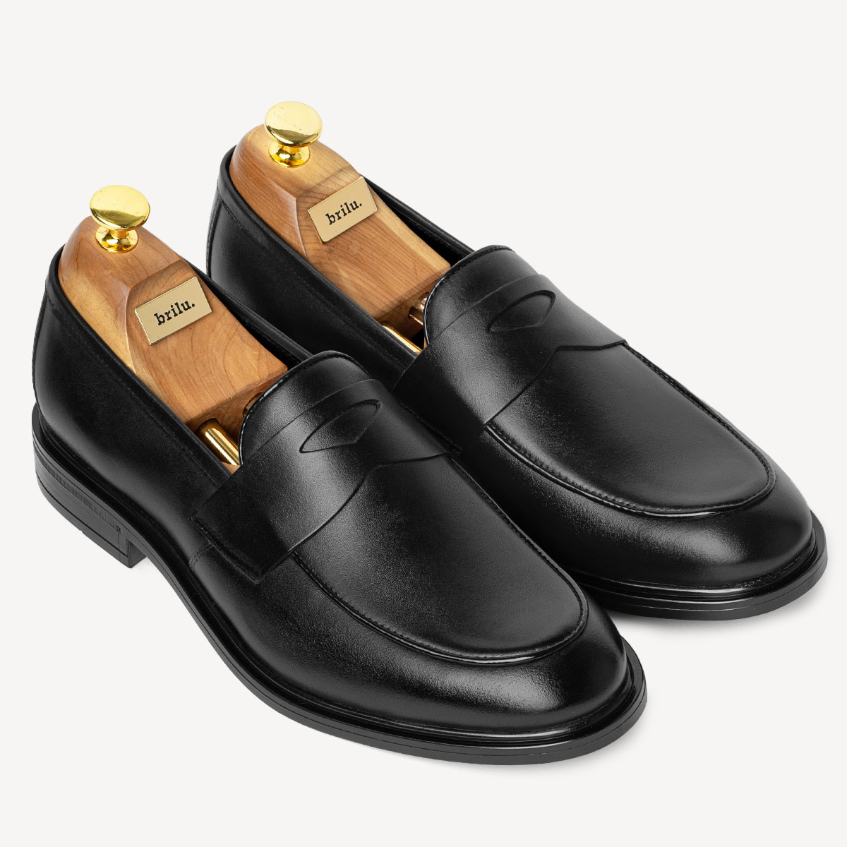 Skórzane loafersy męskie Dallas czarne