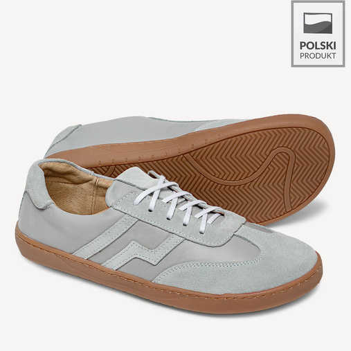Skórzane minimalistyczne sneakersy barefoot River niebieskie