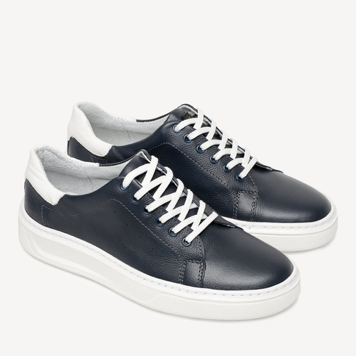 Trampki męskie ze skóry naturalnej Douglas granatowe