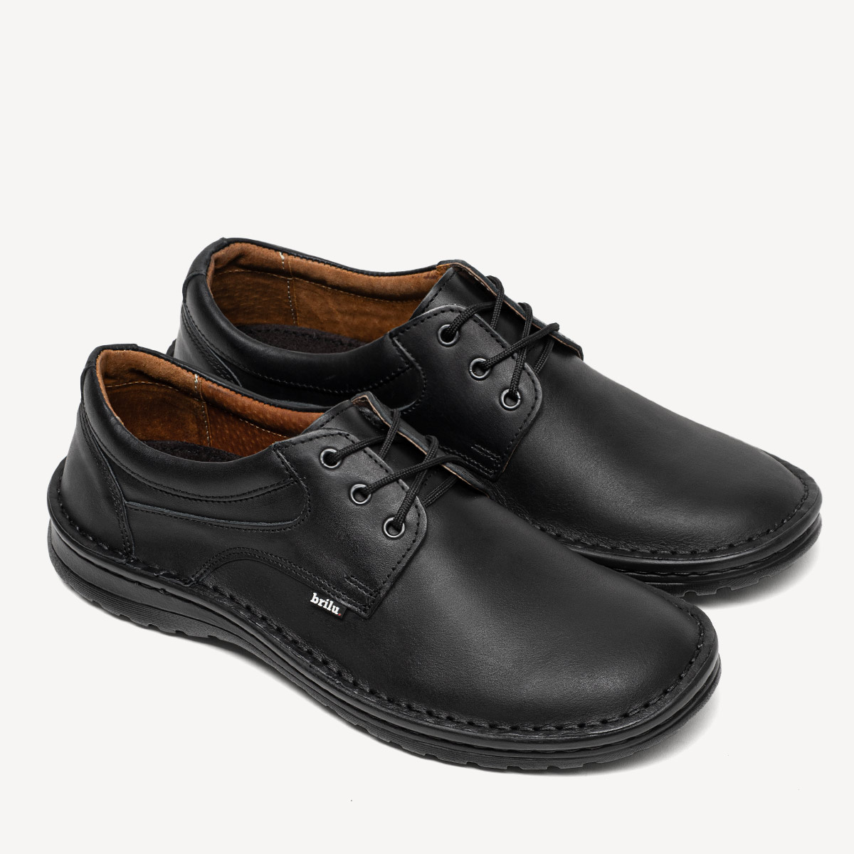 Casualowe półbuty skórzane Smith czarne