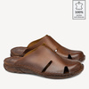 Skórzane klapki męskie Bernardo brązowe