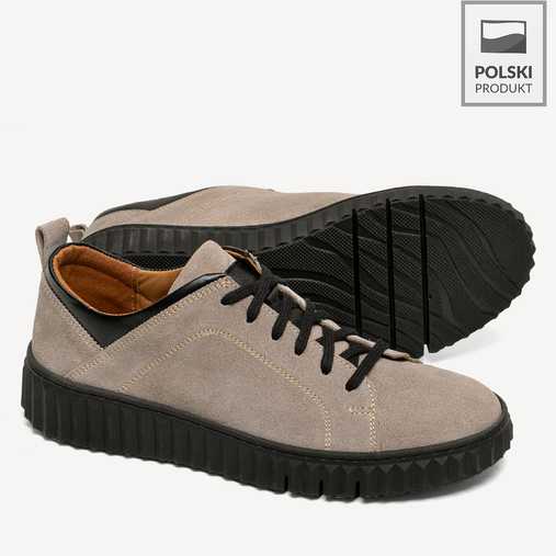 Skórzane sneakersy damskie Taylor beżowe