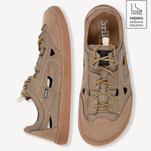 Męskie sandały trekkingowe barefoot Justin beżowe