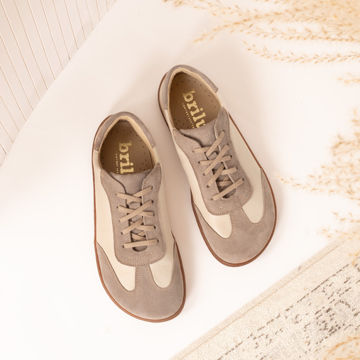 Skórzane damskie sneakersy barefoot Brandy beżowe