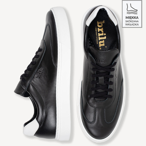 Skórzane sneakersy męskie Maxwell czarne