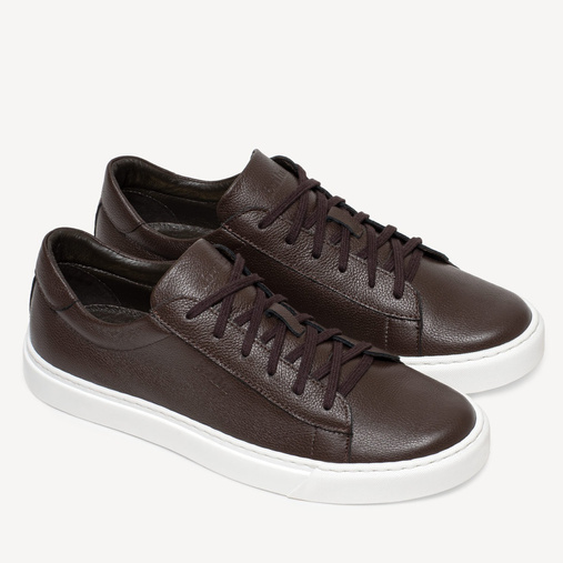 Skórzane sneakersy męskie Zack brązowe