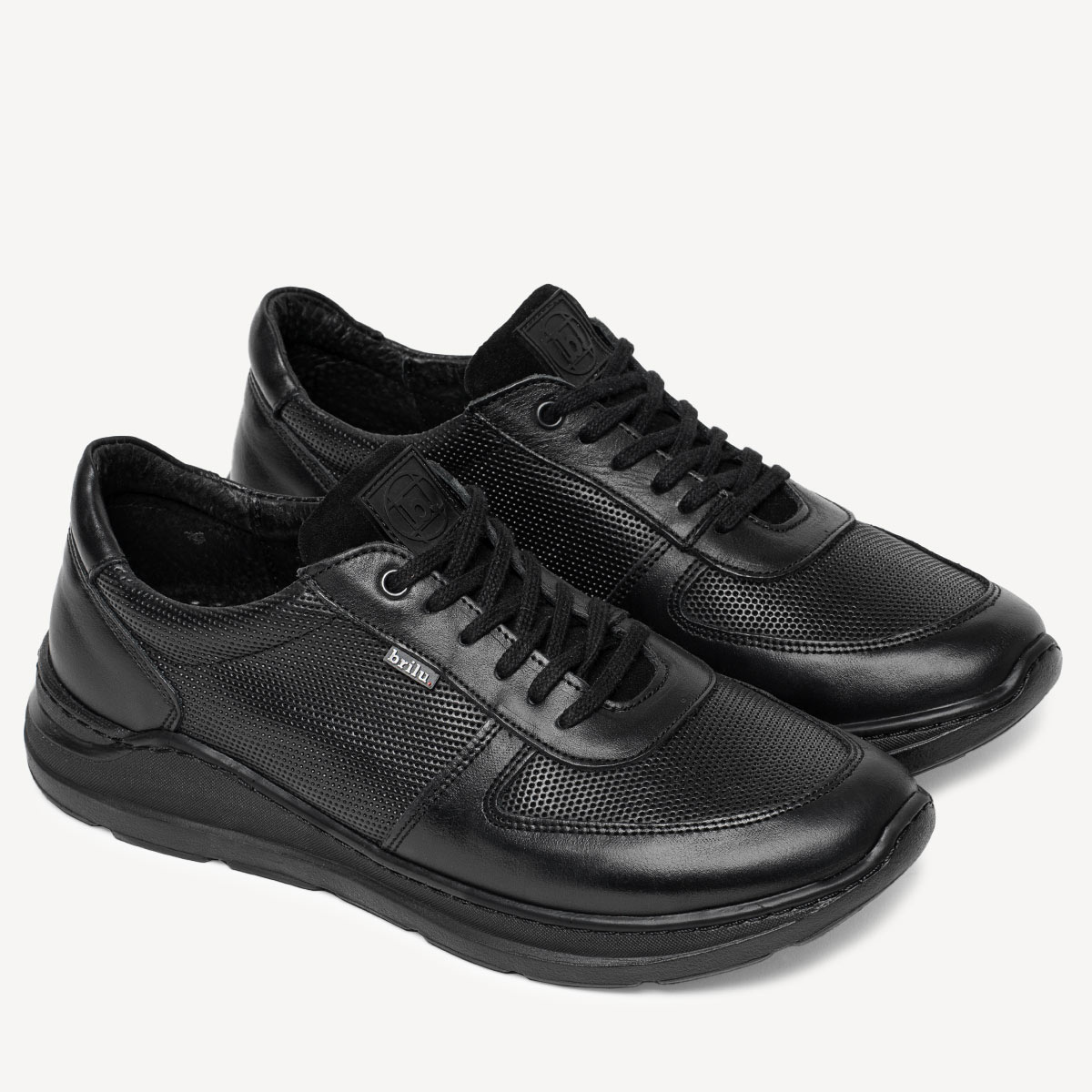 Skórzane męskie sneakersy Jack czarne