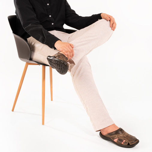 Skórzane klapki męskie Jonathan jasny brąz